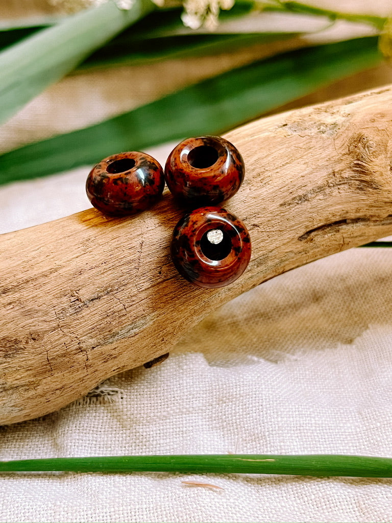 Dreadlock bead – Mahonie Obsidiaan